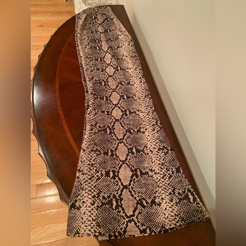 NWOT Zara Snake Print Flared Bottom Pants